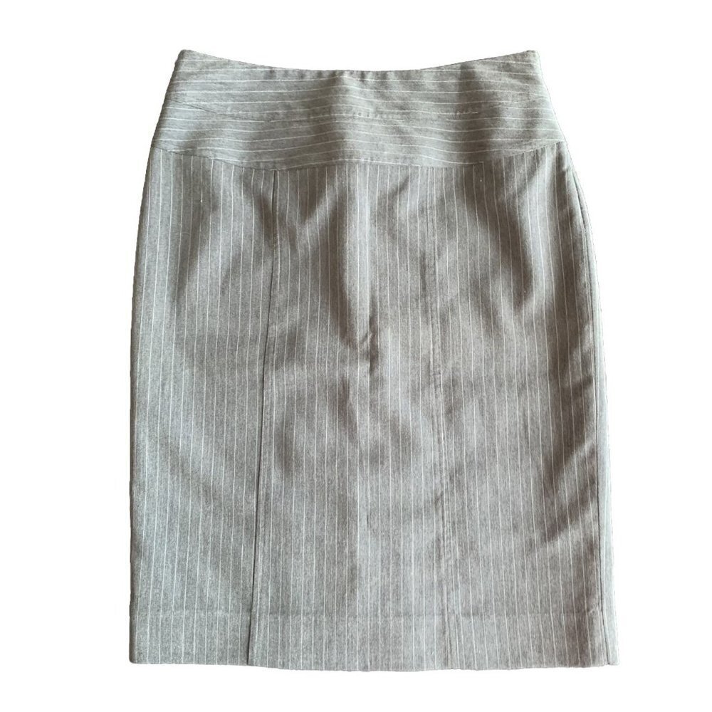 Jones & Co Gray Pinstripe Size 4 Pencil Stretch Skirt NWT Read